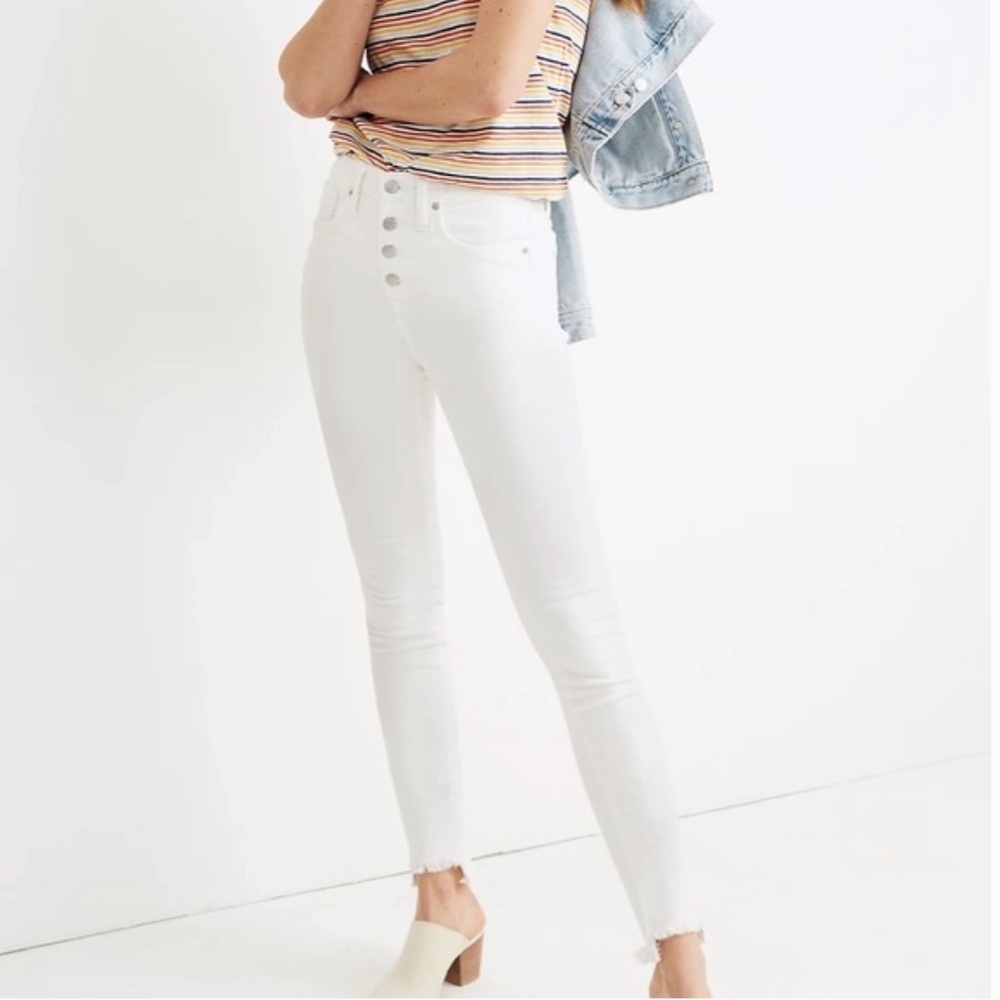 Madewell 10" High rise Skinny Jeans Button Front sz 28